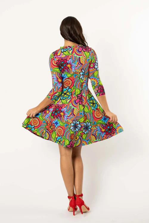 sukienka mini rozkoszowana stójka kolekcja DOLCE torebka szydełkowa  marka VIPPI DESIGN (2).jpg