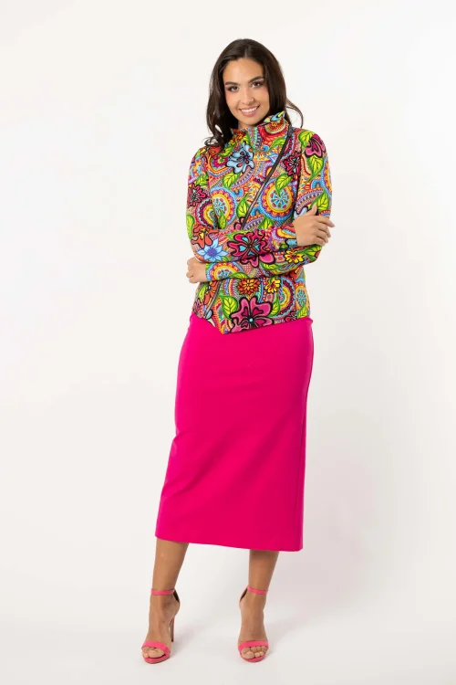 Bluza asymetryczna kolorowa kolekcja DOLCE i spodnica midi  BASIC różowa marka VIPPI DESIGN (2).jpg