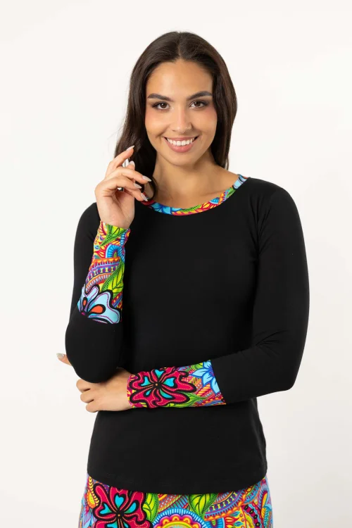 bluzka czarna z kolorowymi mankietami kolekcja DOLCE marka VIPPI DESIGN (2).jpg