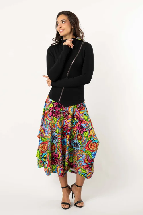 Bluza asymetryczna czarna i spodnica kolorwa midi origami kolekcja DOLCE marka VIPPI DESIGN (2).jpg
