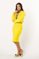 Żakiet crop żółty "BASIC"  