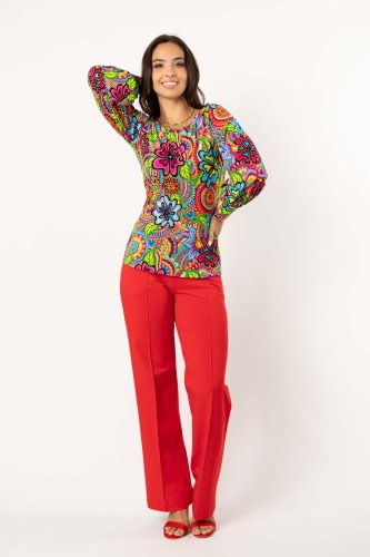 Spodnie szerokie w kant czerwone "BASIC"