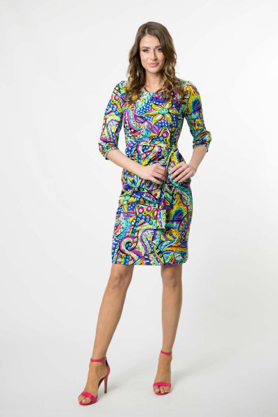 Sukienka mini z zakładkami wiązana "SALVADOR" 