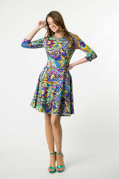 Sukienka mini rozkloszowana stójka "SALVADOR"