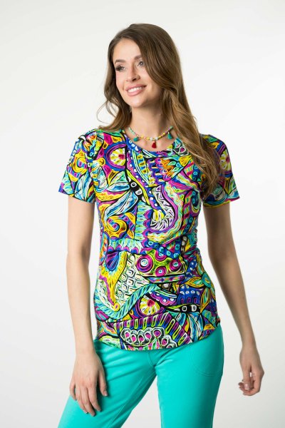 Bluzka klasyczna okrągły dekolt krótki rękaw "SALVADOR"