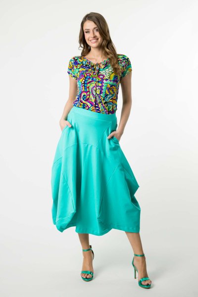 Spódnica miętowa origami "BASIC" 