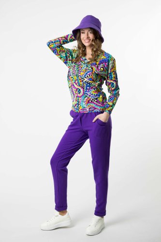 Spodnie fioletowe z mankietami "BASIC"  