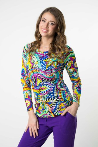 Bluzka klasyczna okrągły dekolt "SALVADOR"