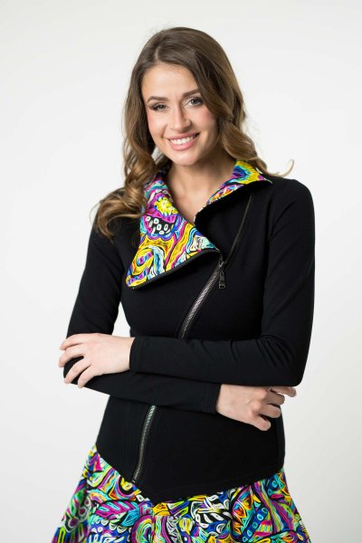 Bluza czarna asymetryczna "SALVADOR"