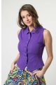 Kamizelka/bluzka jasny fiolet z kołnierzykiem "BASIC"  