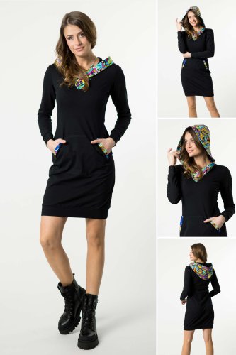 Sukienka czarna mini sportowa "SALVADOR"