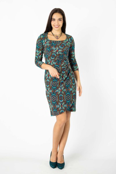 Sukienka mini z marszczeniami "INDI" blue  