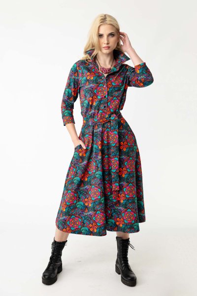 Sukienka midi koszulowa "SECRET" 