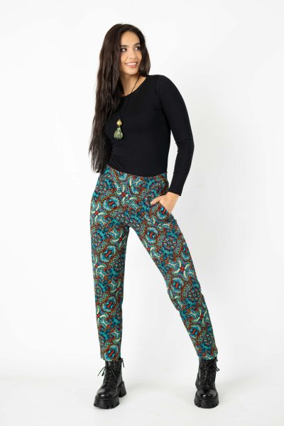 Spodnie luźne kolorowe "INDI" blue