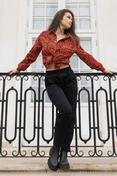 Spodnie wąskie w kant czarne bawełniane "BASIC"