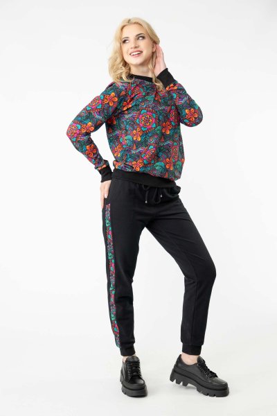 Spodnie z lampasami czarne "SECRET"