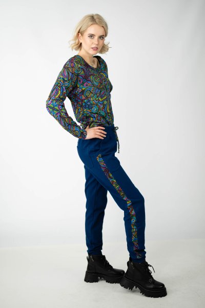 Spodnie granatowe  z lampasami "MIST"