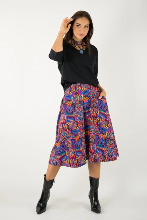 bluzka czarna kimonowa z aplikacją na tyle i spódnica midi z kieszeniami kolekcja MEXICO violet marka VIPPI design (6).jpg