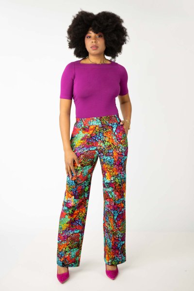 Spodnie szerokie w kant "SHINY"