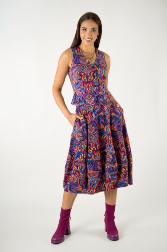 Spódnica midi bombka "MEXICO" violet (krótsza)