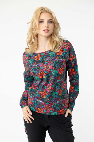 Bluzka trapezowa kolorowa "SECRET" 