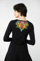Bluzka klasyczna czarna z aplikacją na tyle "MEXICO"    