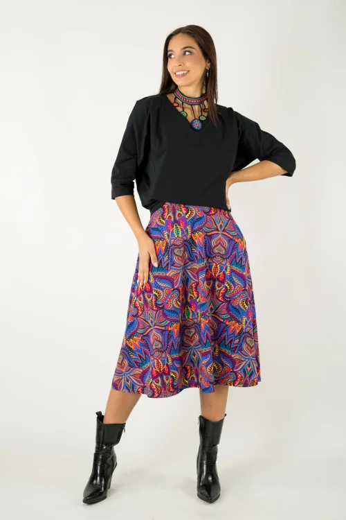 bluzka czarna kimonowa z aplikacją na tyle i spódnica midi z kieszeniami kolekcja MEXICO violet marka VIPPI design (3).jpg