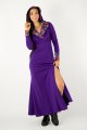Sukienka długa z kopertowym dekoltem fioletowa "MEXICO" violet NIEIDEALNE  
