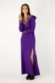 Sukienka długa z kopertowym dekoltem fioletowa "MEXICO" violet NIEIDEALNE  