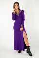 Sukienka długa z kopertowym dekoltem fioletowa "MEXICO" violet NIEIDEALNE  