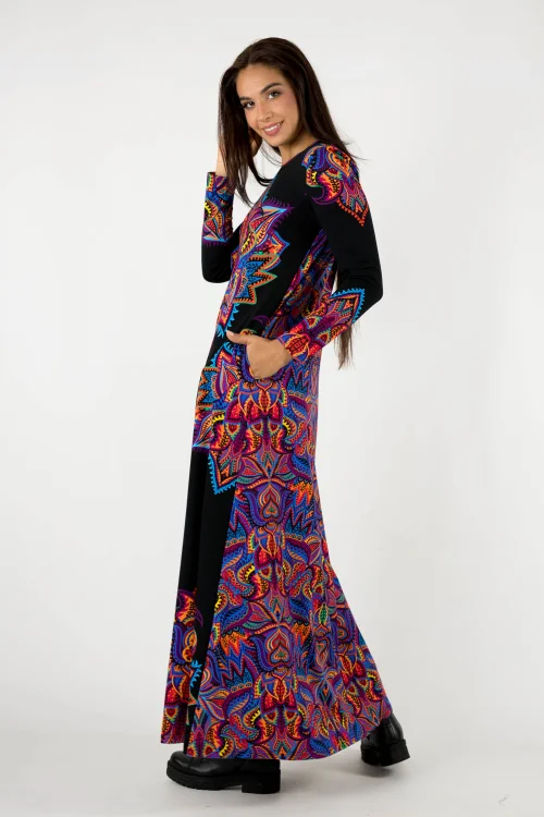 sukienka długa rozkloszowana kolekcja MEXICO violet marka VIPPI design (5).jpg
