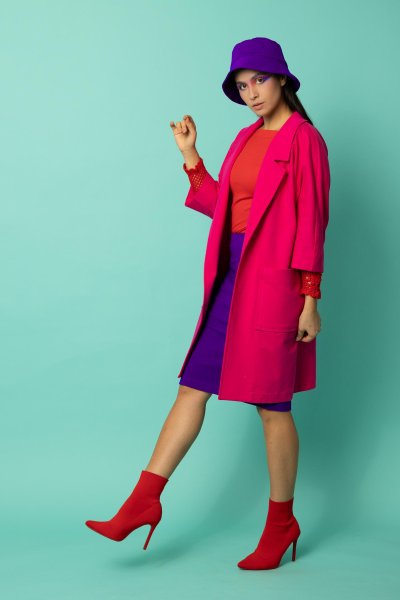 Płaszcz dresowy różowy "CRAZY BASIC" 