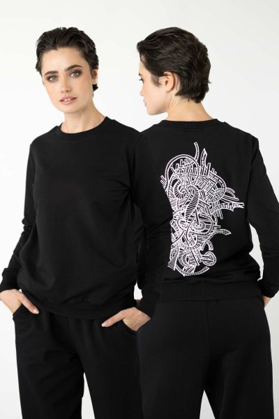 Bluza czarna z kieszeniami nierozpinana HYDRA "BLACK" 
