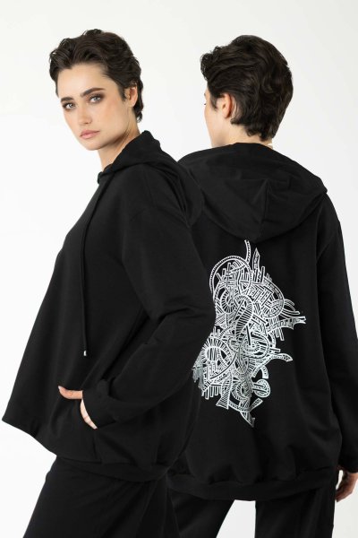 Bluza luźna z kapturem HYDRA "BLACK"