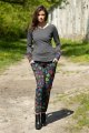 Bluzka z kolorowymi mankietami grafit "WIND" grey  