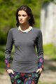 Bluzka z kolorowymi mankietami grafit "WIND" grey  