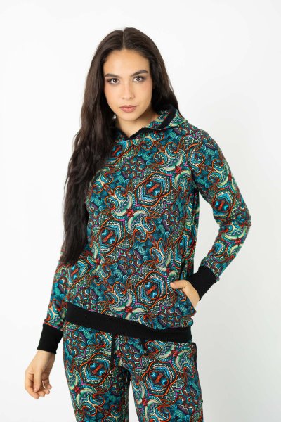 Bluza bomberka  z kapturem nierozpinana "INDI" blue