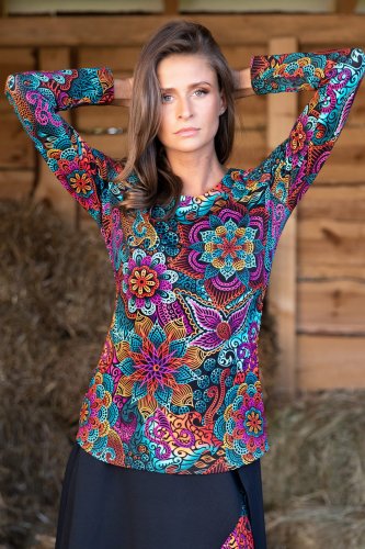 Bluzka klasyczna okrągły dekolt "LILY" 