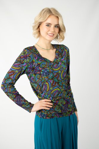 Bluzka wiskozowa, klasyczna dekolt V "MIST"