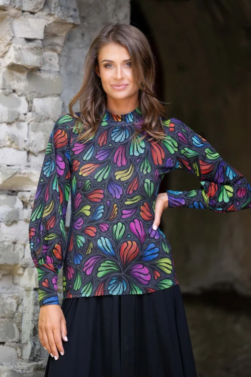 bluzka kolorowa z bufkami i  stójką kolekcja WIND grey marka VIPPI DESIGN (4).jpg