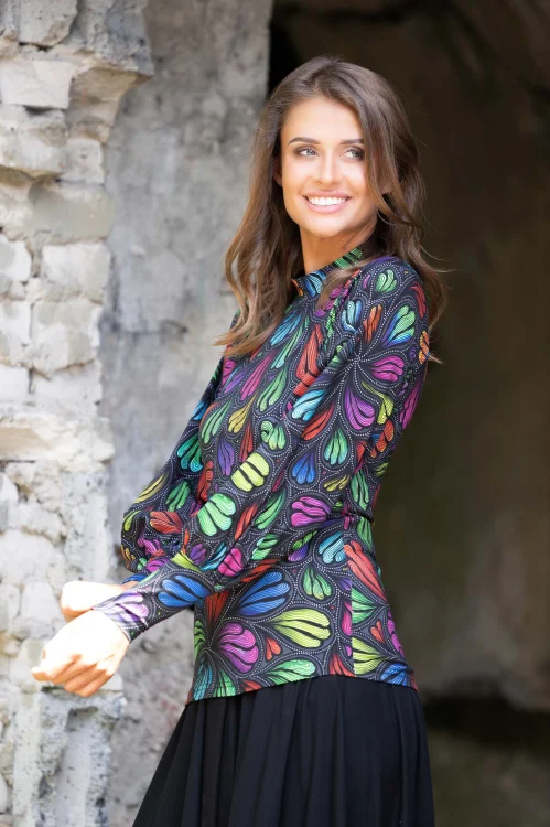 bluzka kolorowa z bufkami i  stójką kolekcja WIND grey marka VIPPI DESIGN (7).jpg