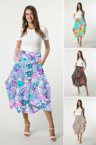 Spódnica midi origami  - WZÓR DO WYBORU