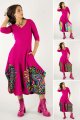 Sukienka midi origami różowa z aplikacjami - WZÓR DO WYBORU   