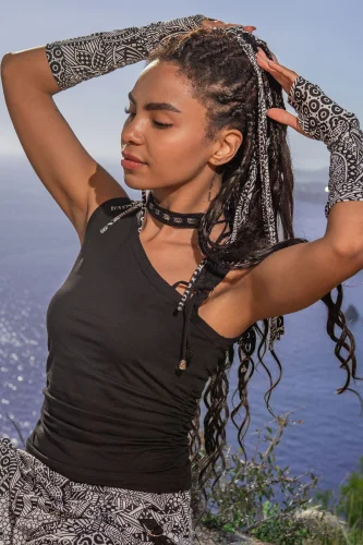 Bluzka czarna asymetryczna "BASIC"