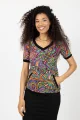 Bluzka sportowa V, krótki rękaw "CONFETTI"   