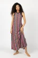 Sukienka długa z szydełkowym paskiem "CONFETTI" paski  