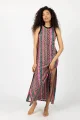 Sukienka długa z szydełkowym paskiem "CONFETTI" paski  