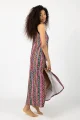 Sukienka długa z szydełkowym paskiem "CONFETTI" paski  