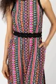 Sukienka długa z szydełkowym paskiem "CONFETTI" paski  