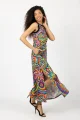Sukienka długa z szydełkowym paskiem "CONFETTI"  